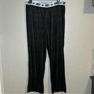 Juicy Couture black velvet velour loungewear pants women’s size large